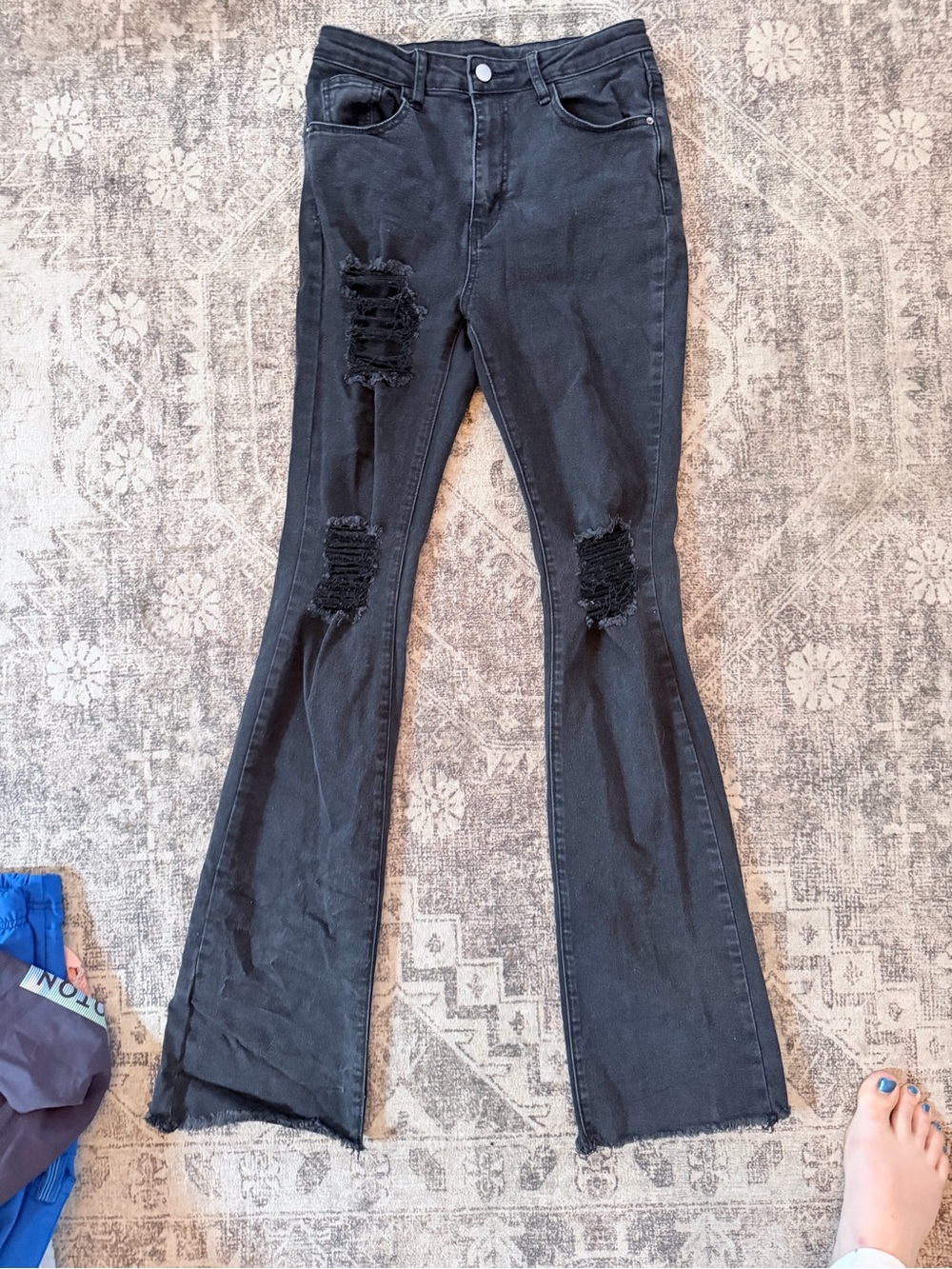 SHEIN Black Washed High-Rise Jeans